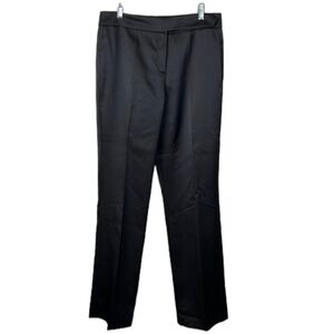 Signature By Larry Levine Black Satin Straight Leg Pants Size 10